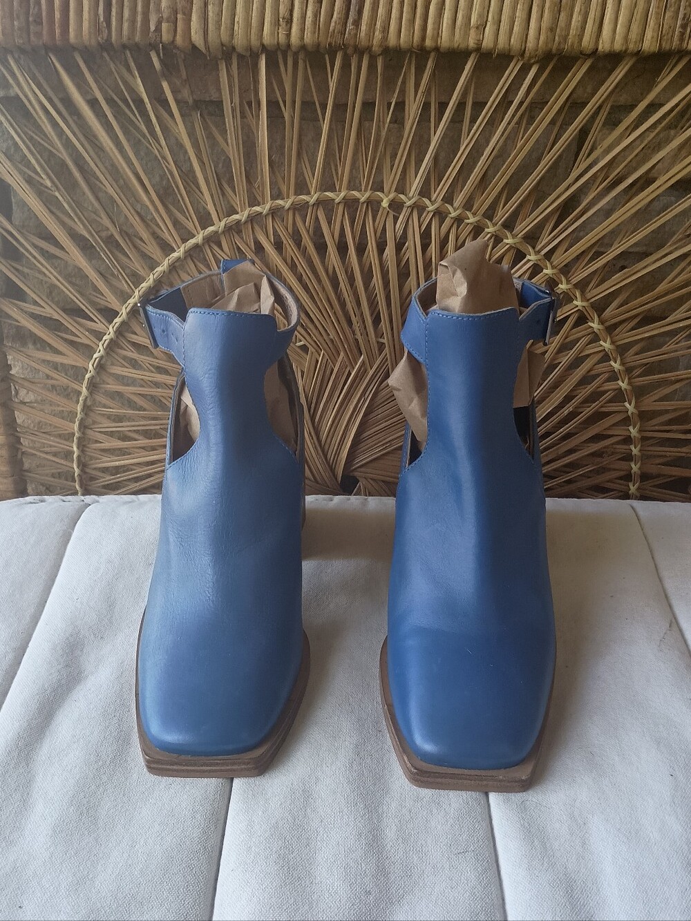 Free People Blue Leather Women's Ankle Boots_38 - Picture 3 of 8